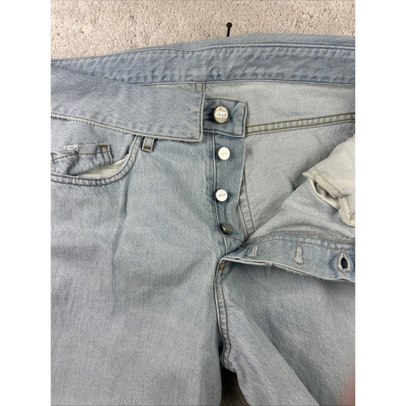 ATELIER Womens High‎ Rise Flip over Waist Straight Leg Open Knee Jeans 31x29 - Picture 8 of 14